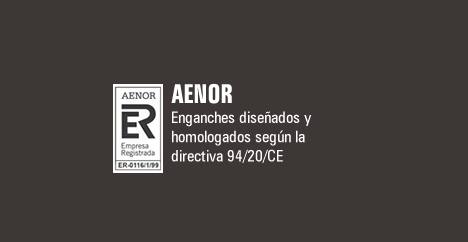 Enganches diseñados y fabricados según la directiva 94/20/CE